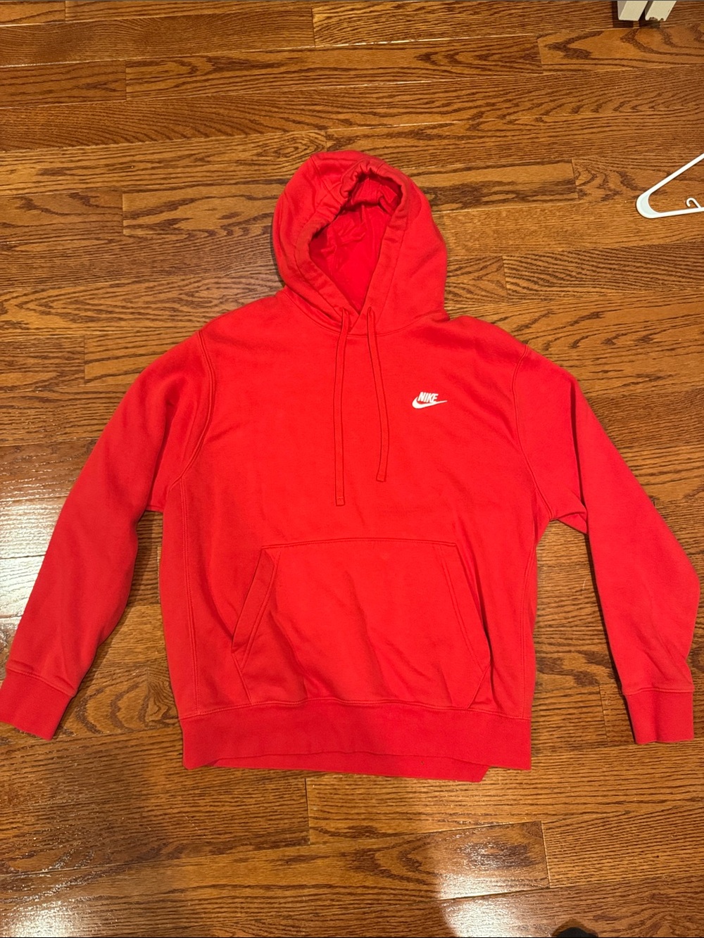 Nike Red Pullover Hoodie with White Logo